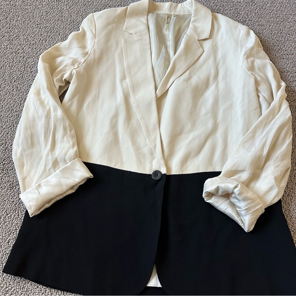 Cream and Black Blazer